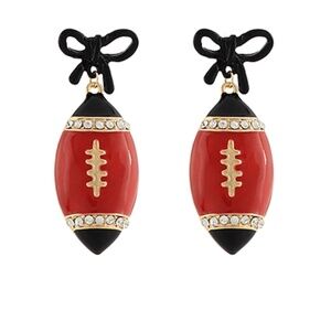 GAMEDAY Pave Football Bow Earrings
